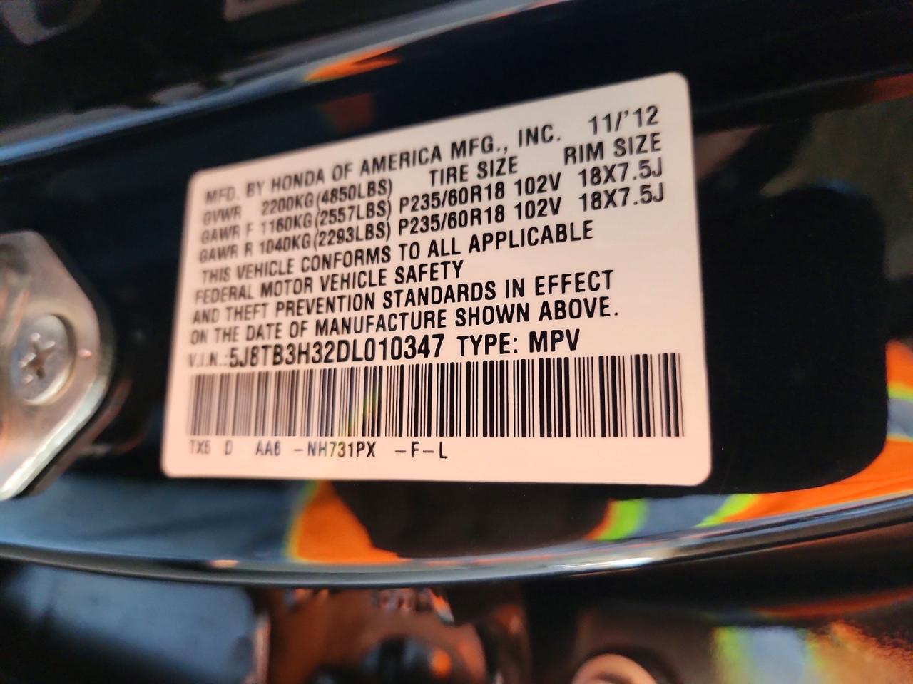 ACURA RDX 2013 — 14