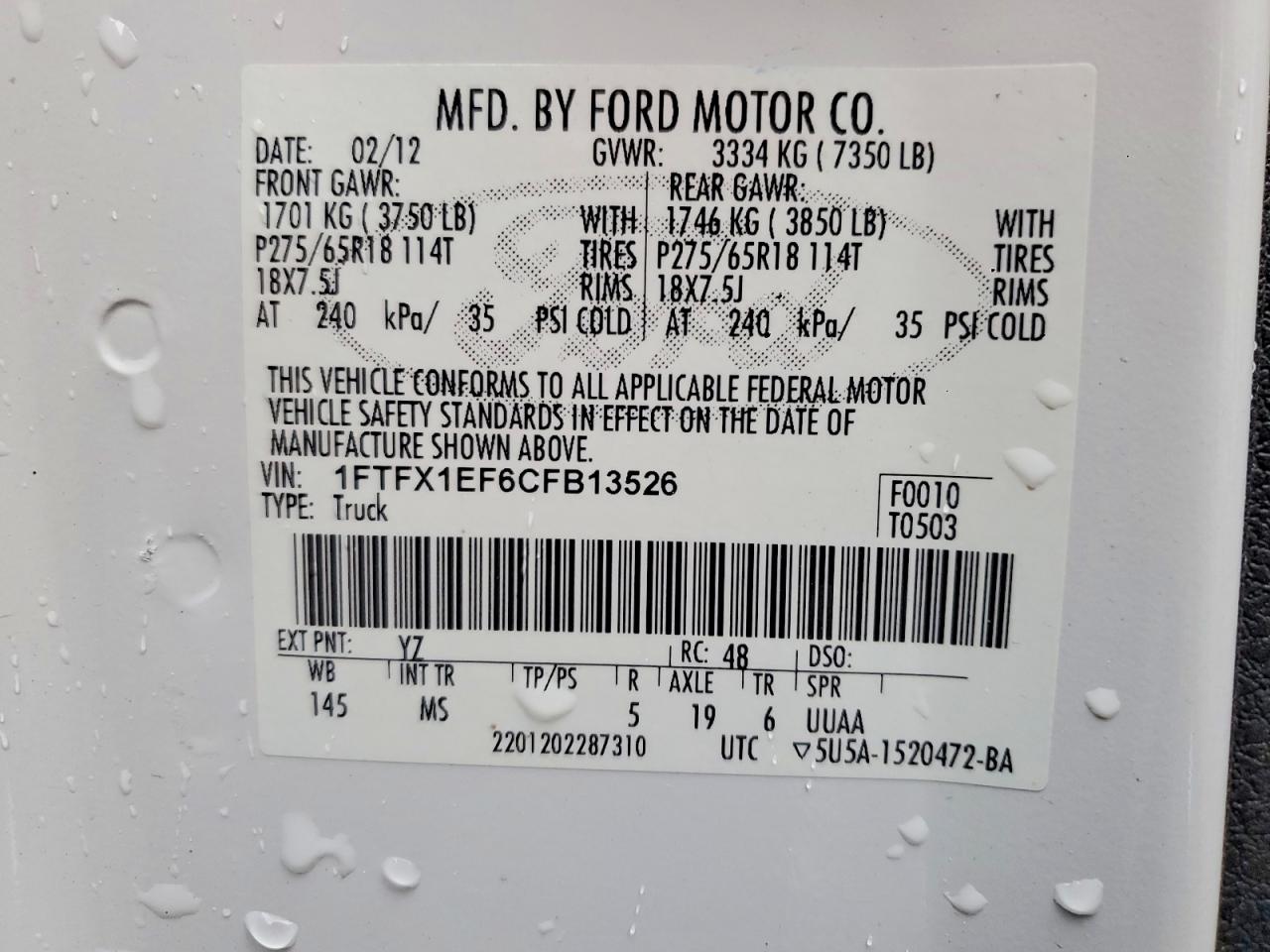 FORD F150 2012 — 14