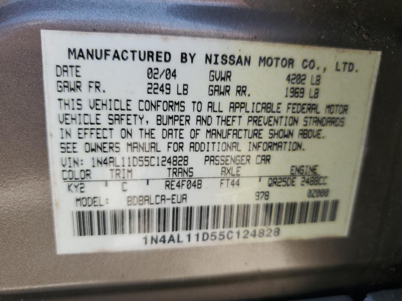 NISSAN ALTIMA 2005 — 13