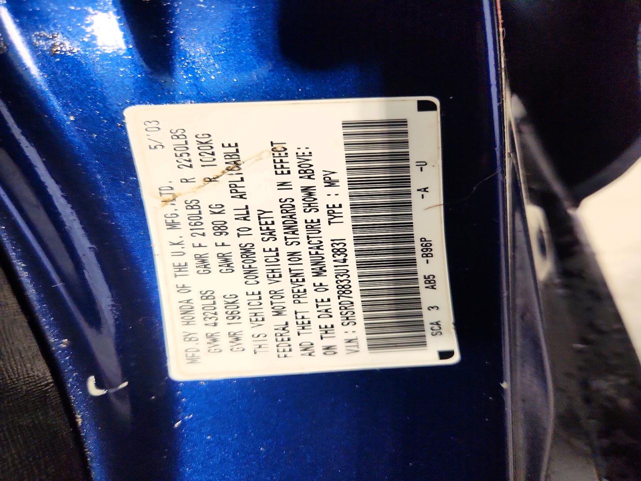 HONDA CR-V 2003 — 13