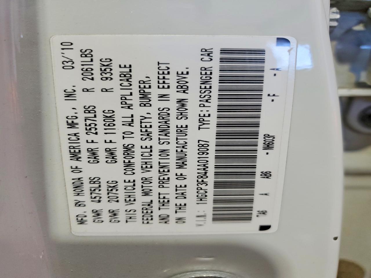 HONDA ACCORD 2010 — 13