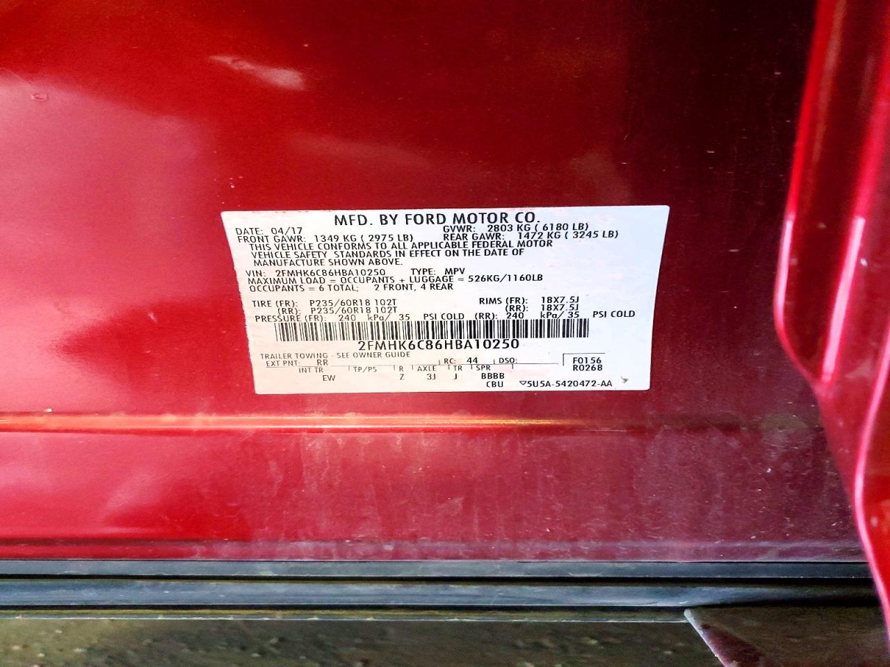 FORD FLEX 2017 — 14