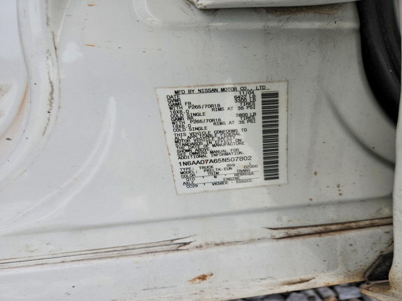 NISSAN TITAN 2005 — 13