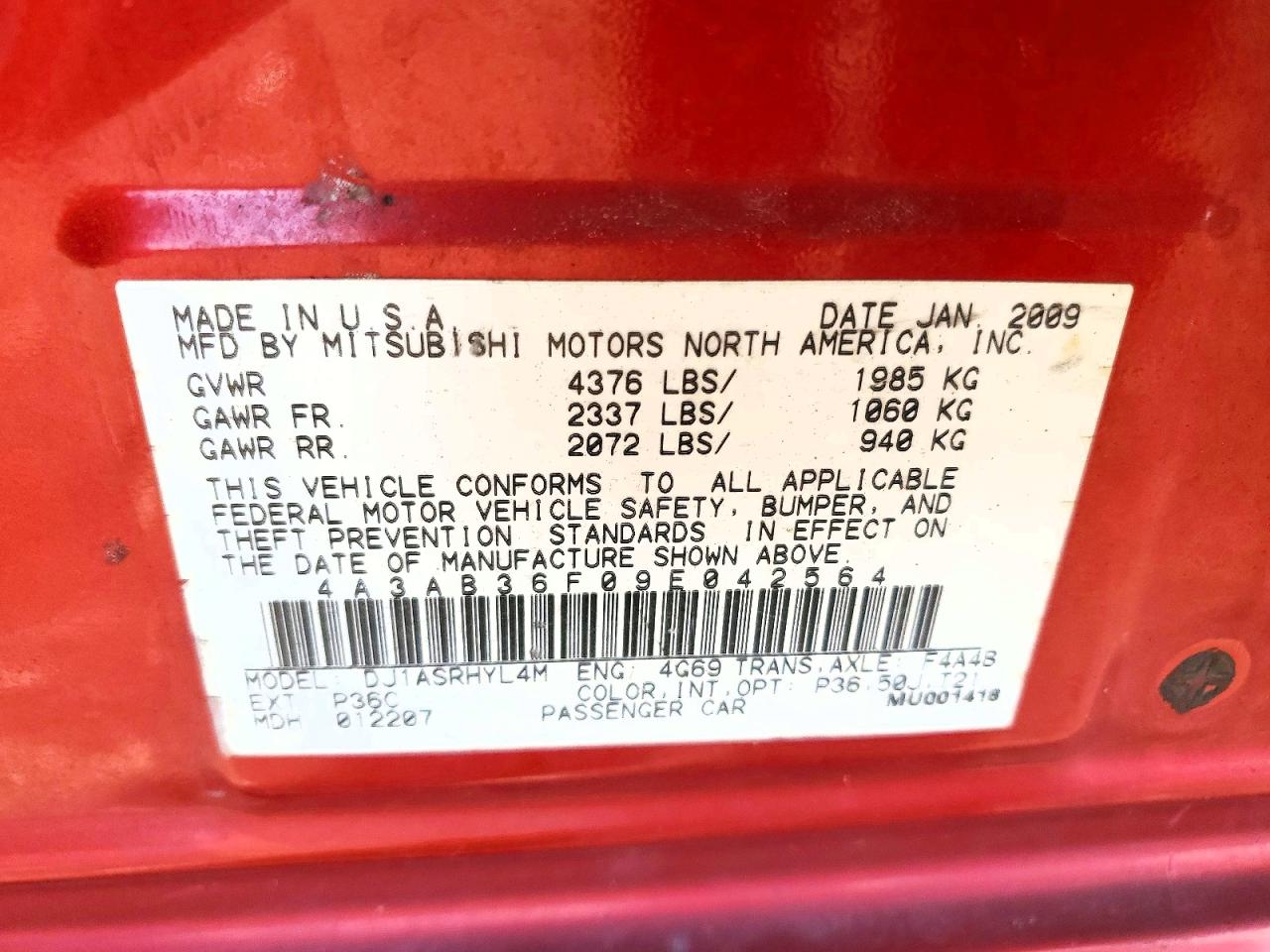 MITSUBISHI GALANT 2009 — 13