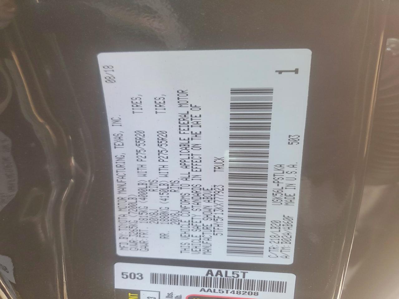 TOYOTA TUNDRA 2019 — 14