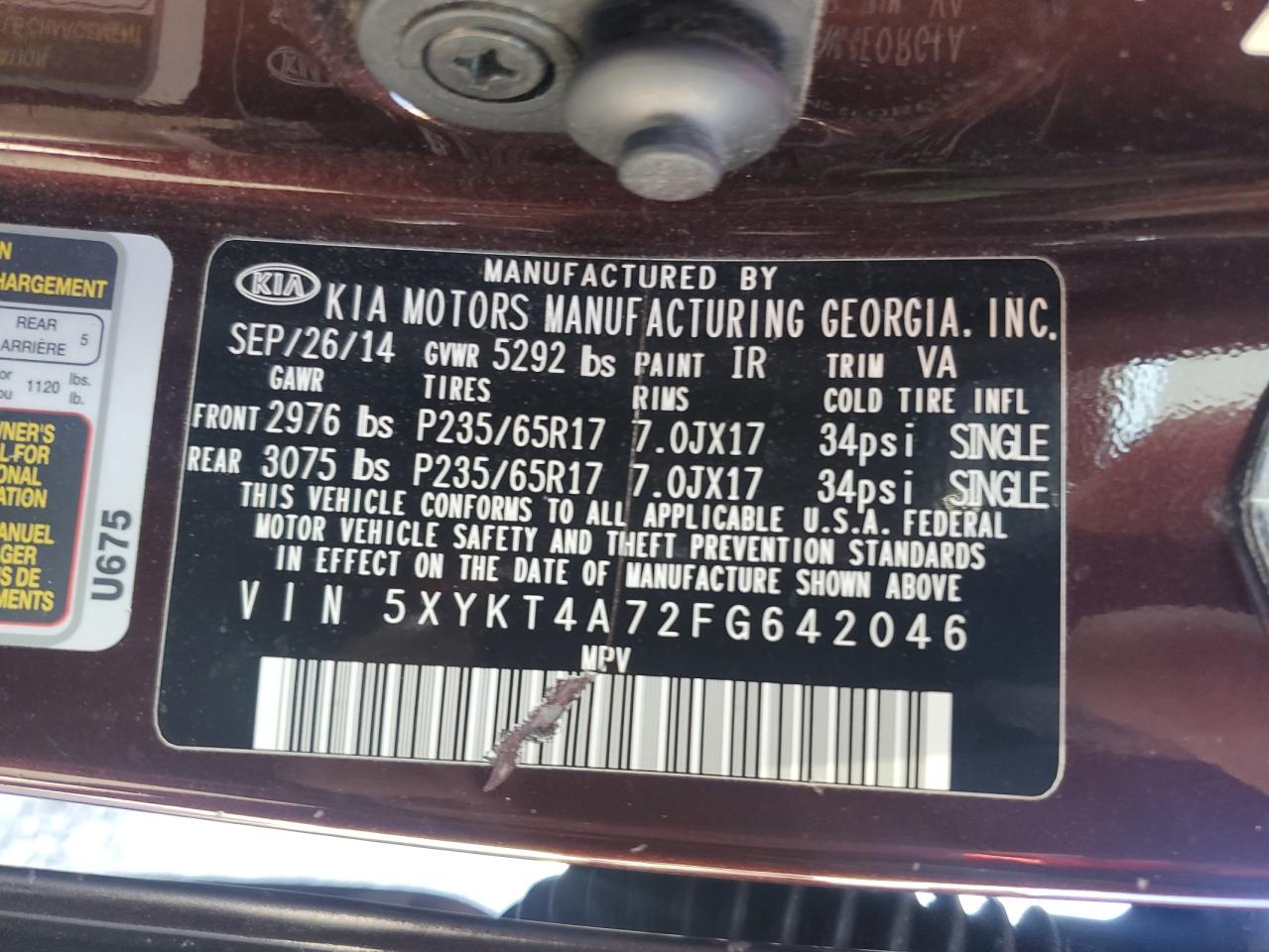 KIA SORENTO 2015 — 14