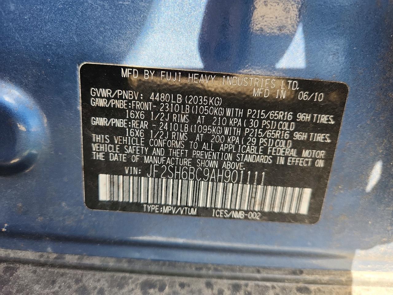 SUBARU FORESTER 2010 — 14