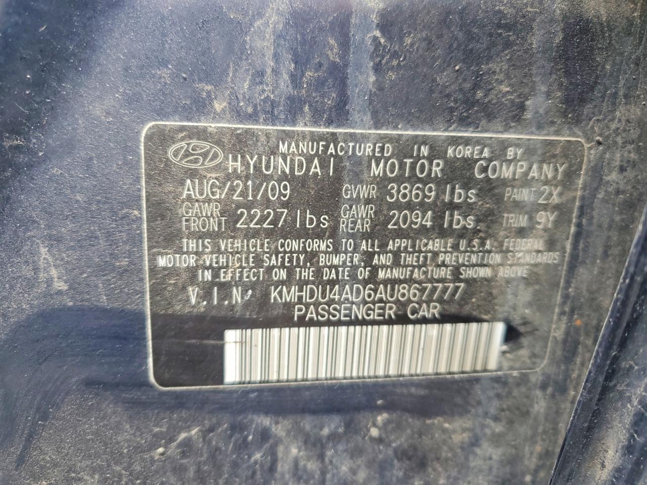 HYUNDAI ELANTRA 2010 — 14