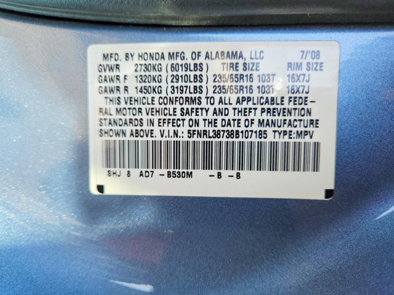 HONDA ODYSSEY 2008 — 14