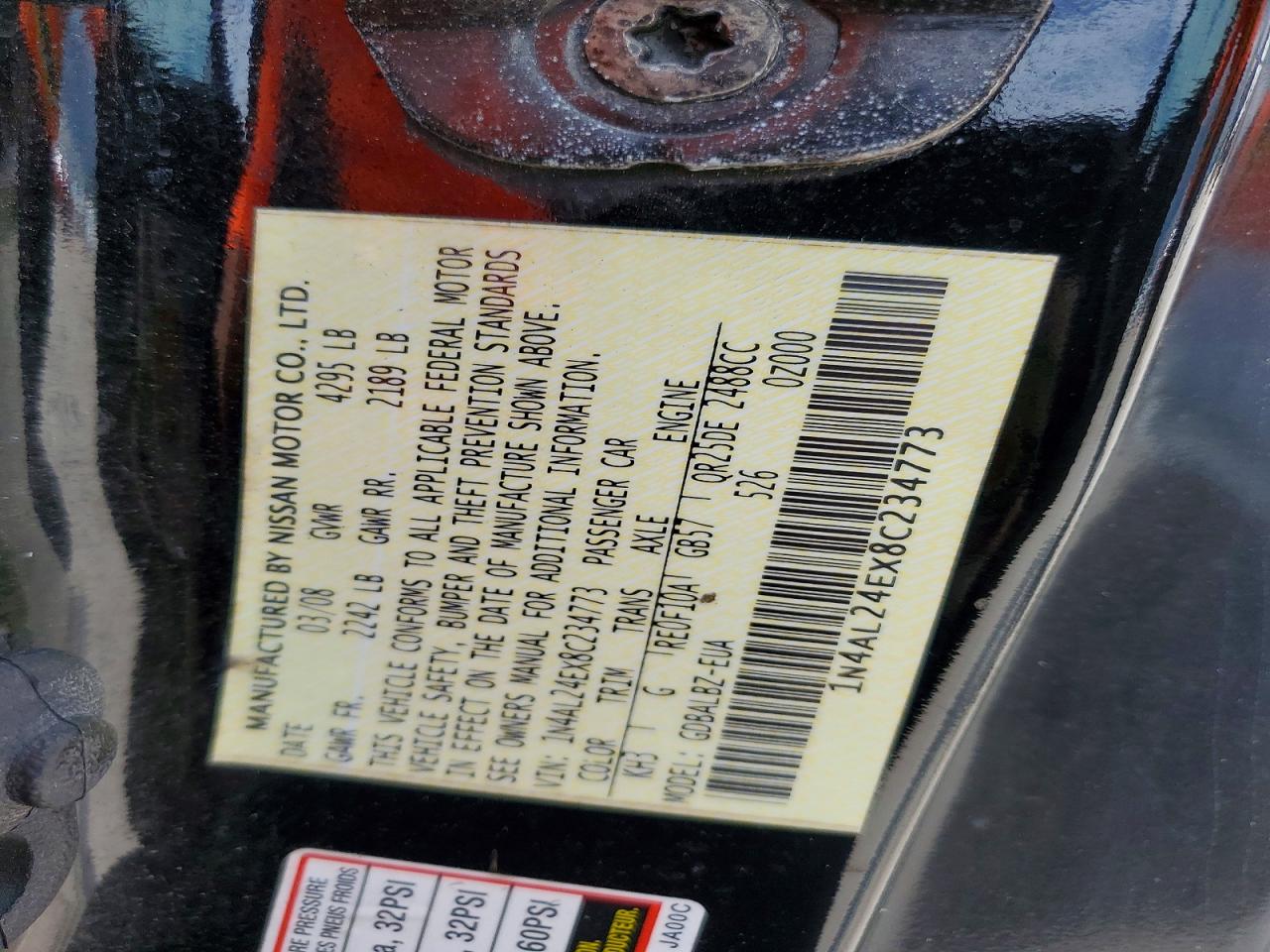 NISSAN ALTIMA 2008 — 13