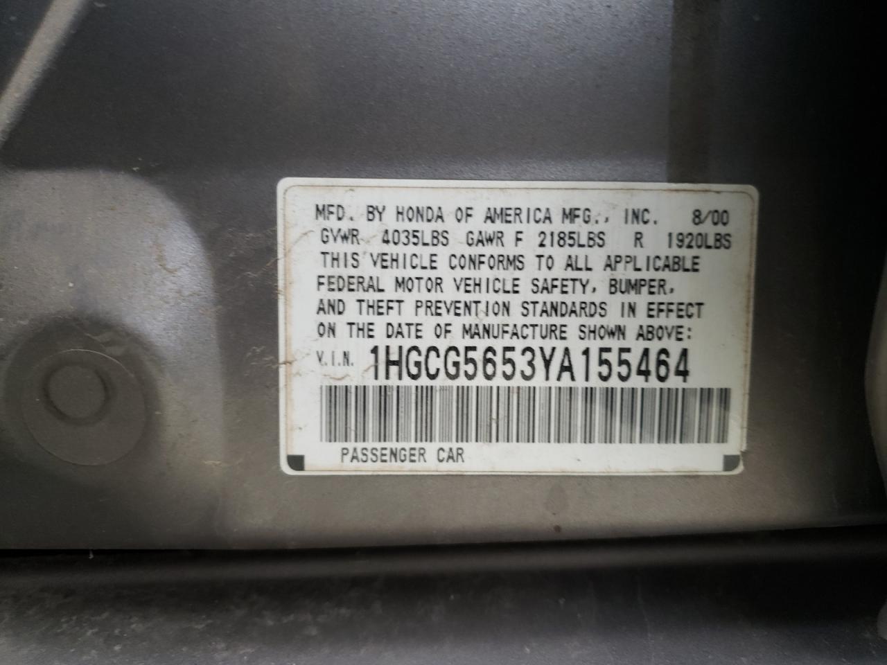 HONDA ACCORD 2000 — 13