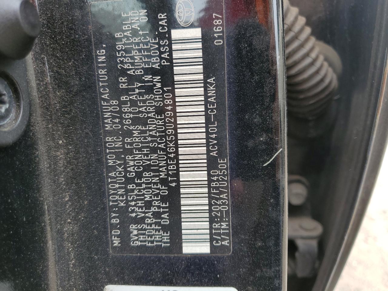 TOYOTA CAMRY 2009 — 14