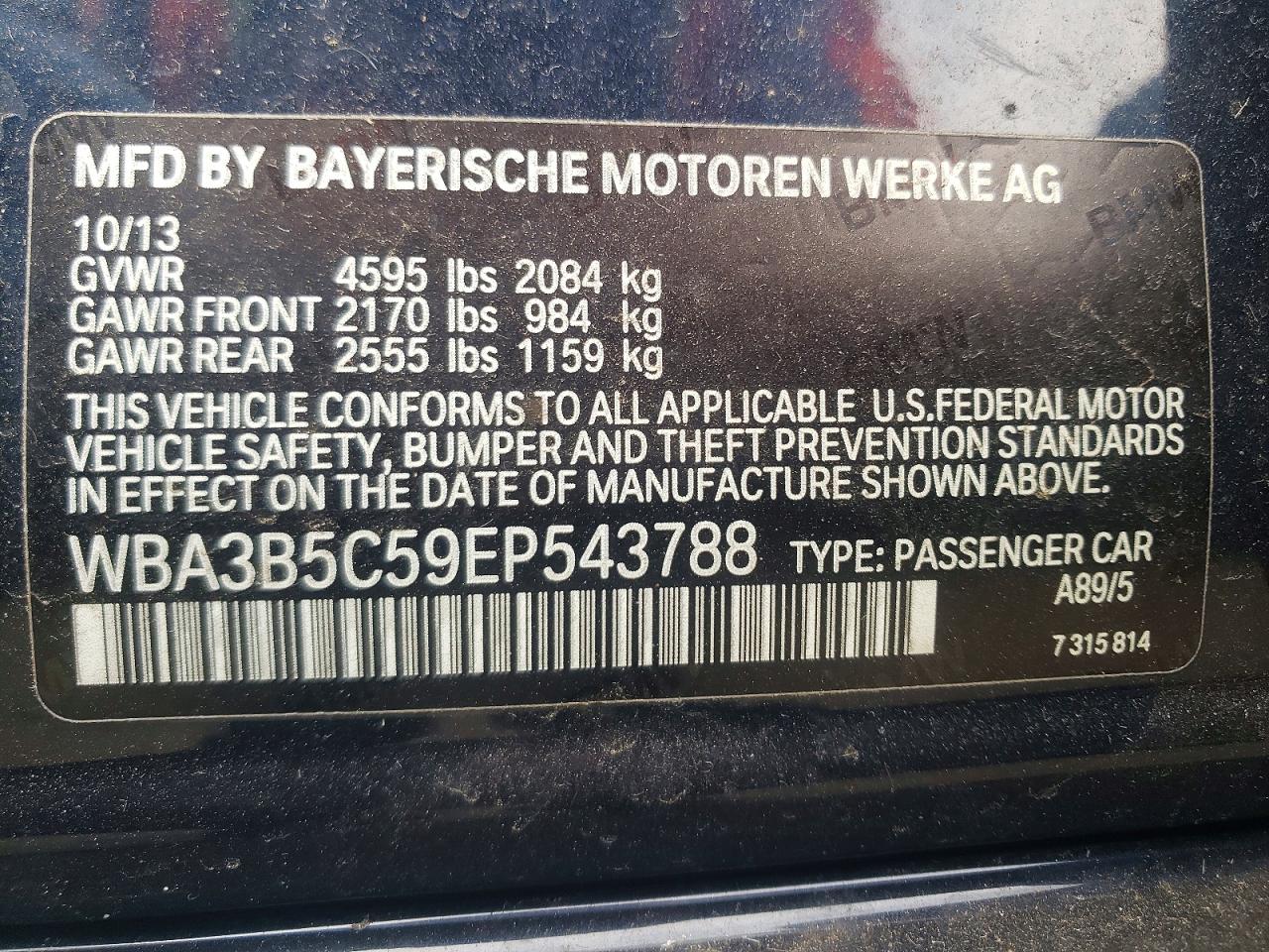 BMW 3 SERIES 2014 — 13