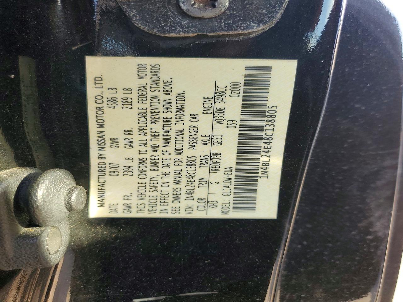 NISSAN ALTIMA 2008 — 13