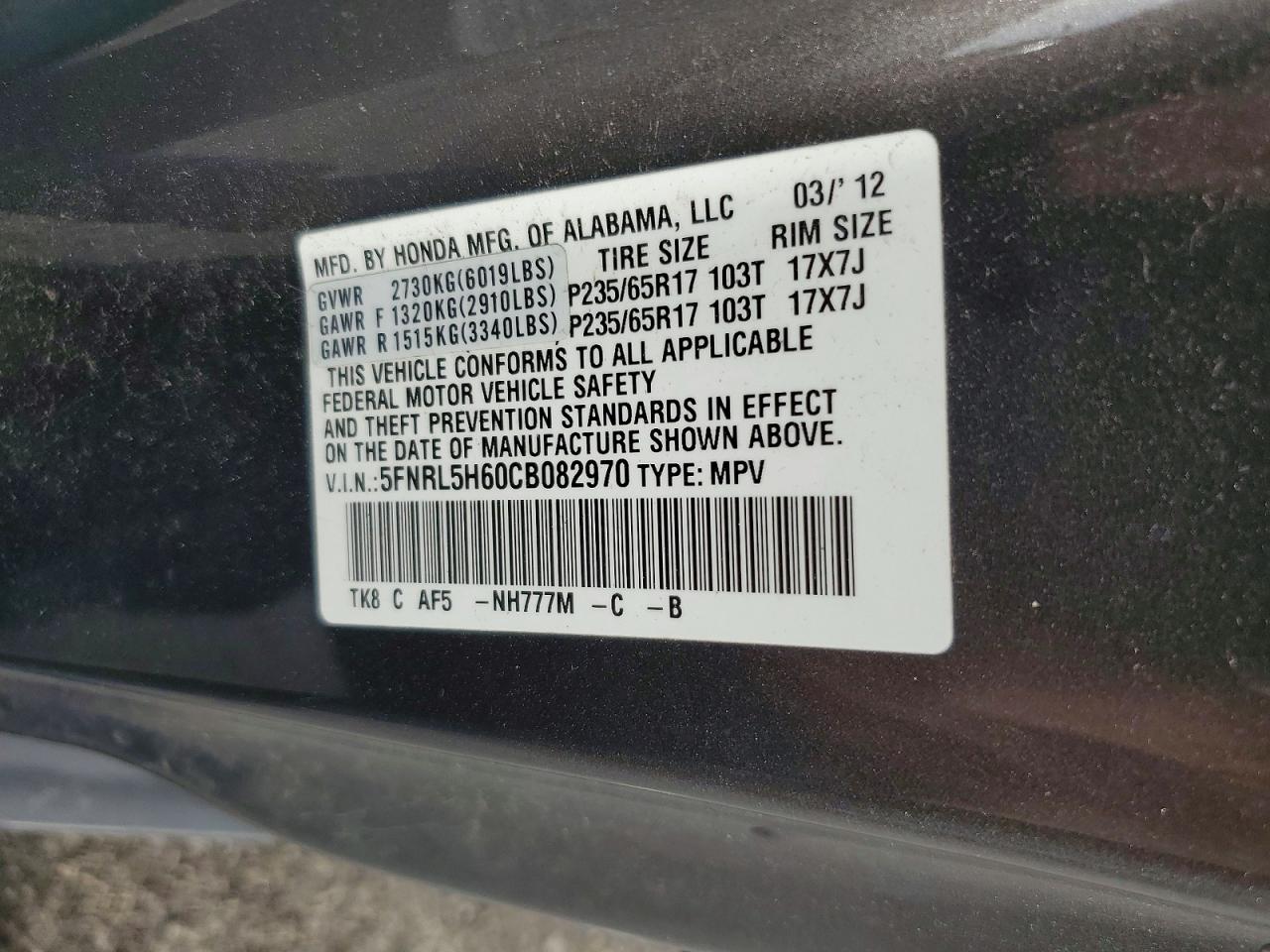 HONDA ODYSSEY 2012 — 14