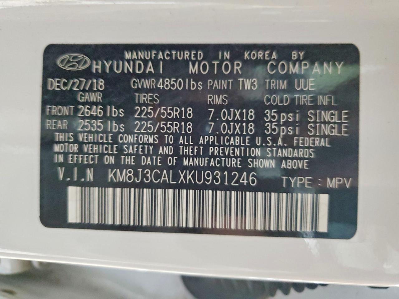 HYUNDAI TUCSON 2019 — 13