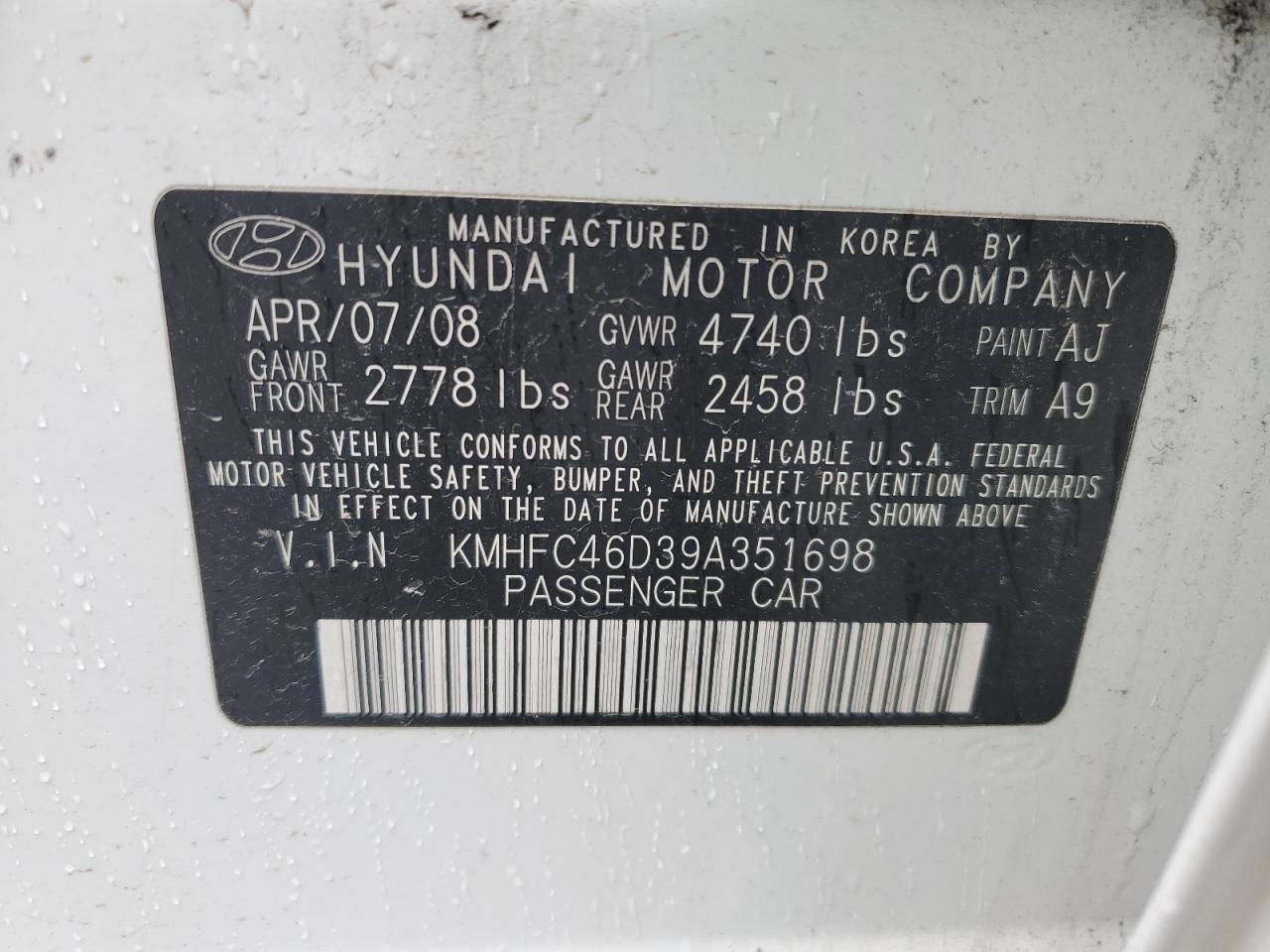 HYUNDAI AZERA 2009 — 13