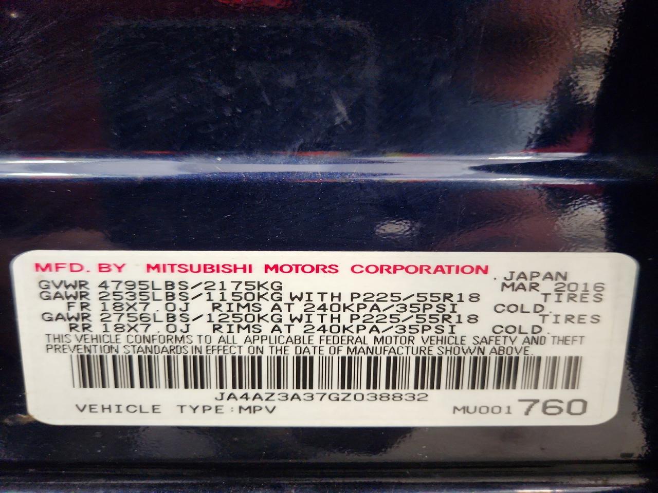 MITSUBISHI OUTLANDER 2016 — 14