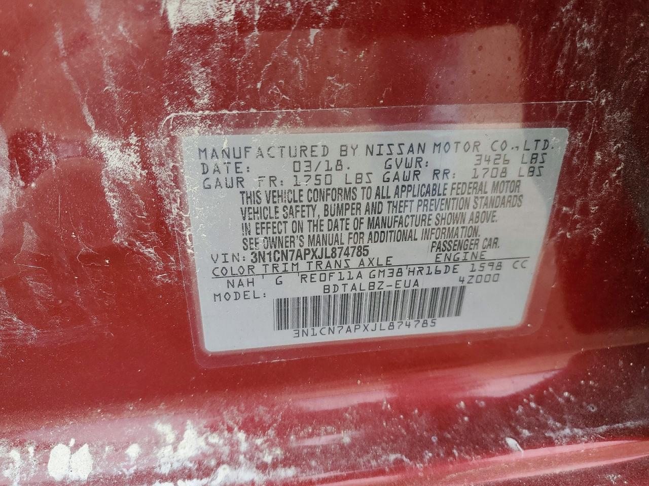 NISSAN VERSA 2018 — 13