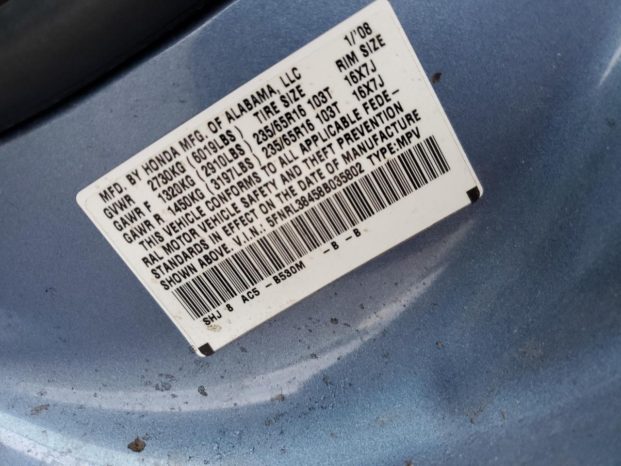 HONDA ODYSSEY 2008 — 14