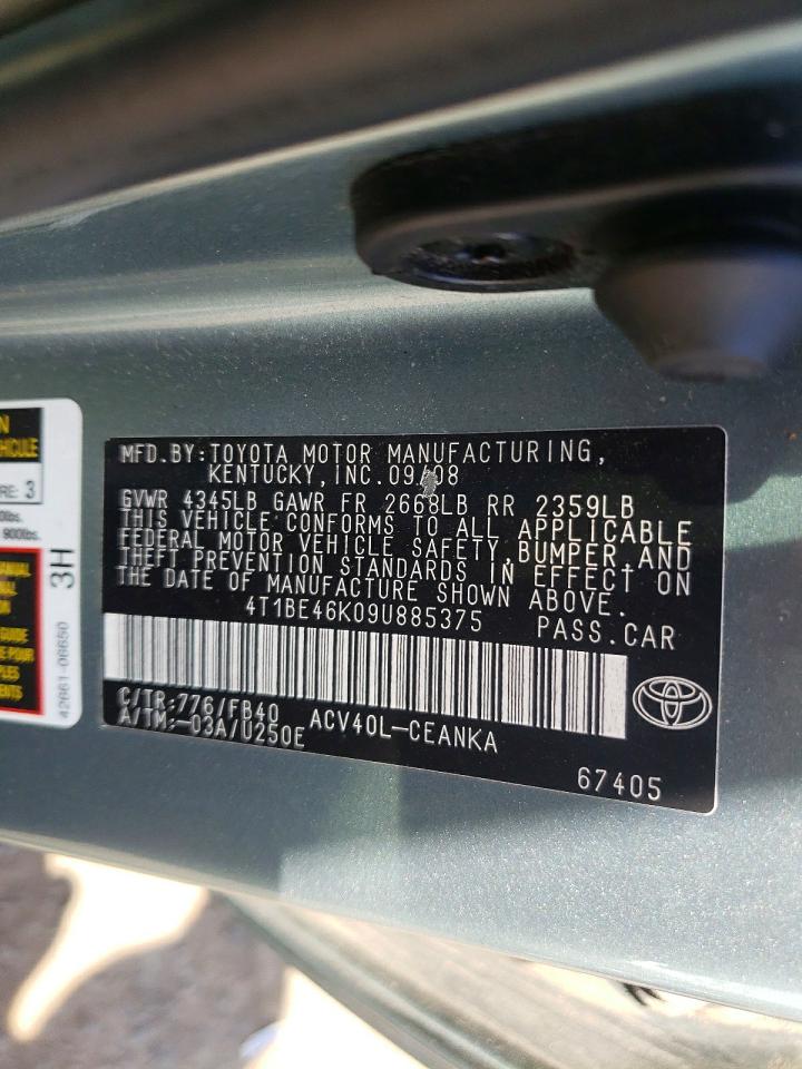 TOYOTA CAMRY 2009 — 13
