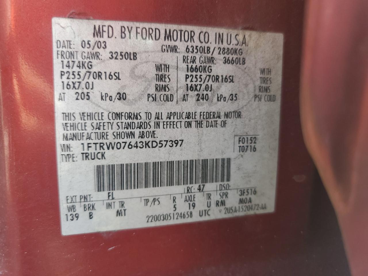 FORD F150 2003 — 14
