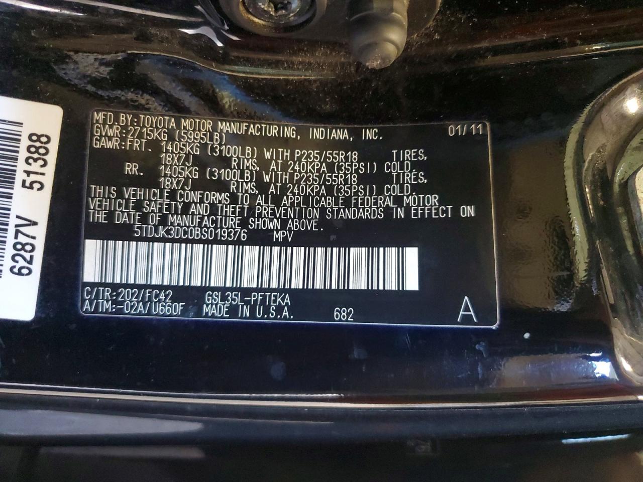 TOYOTA SIENNA 2011 — 14