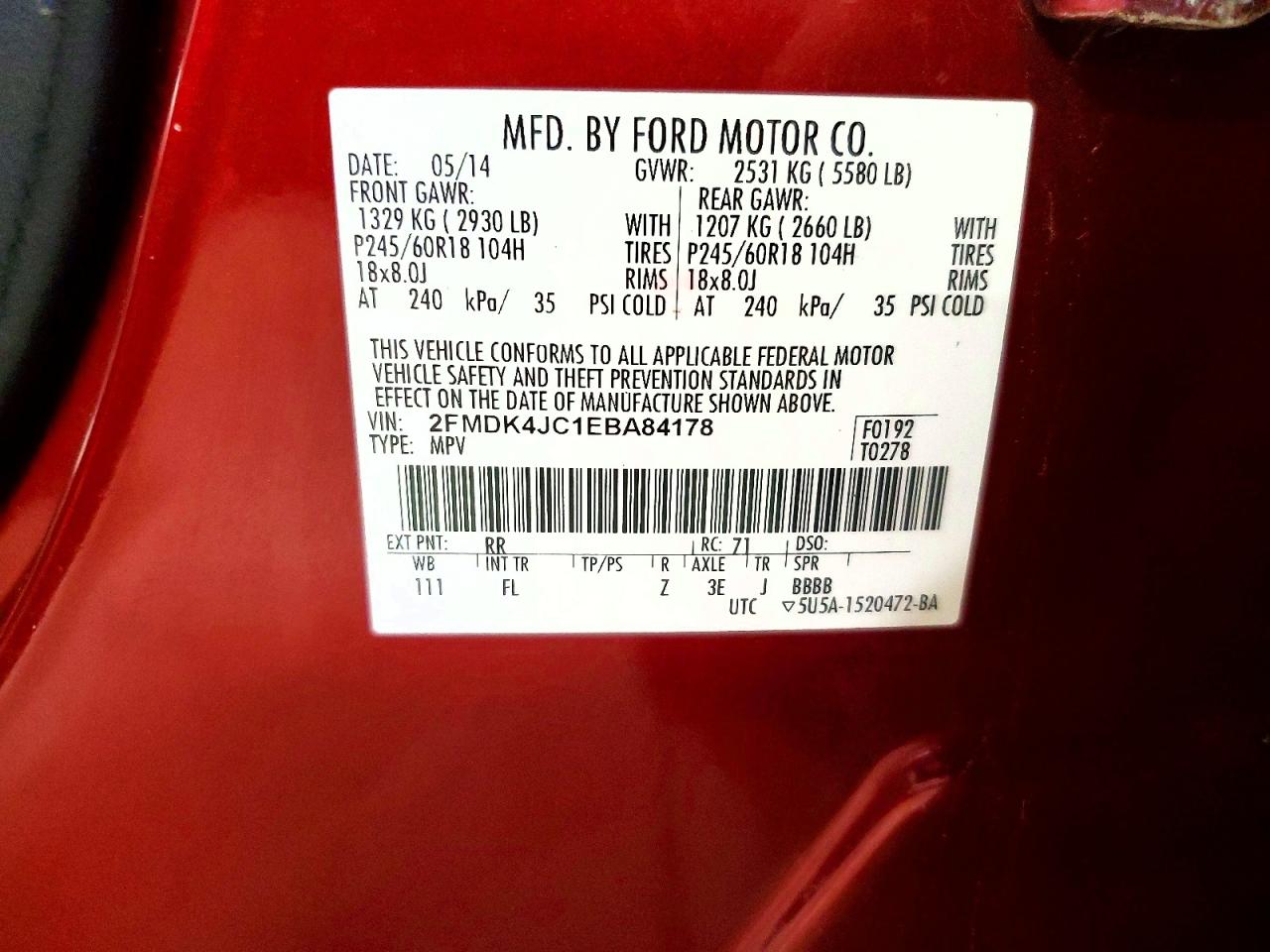 FORD EDGE 2014 — 13