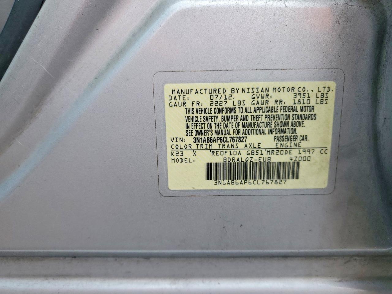 NISSAN SENTRA 2012 — 14