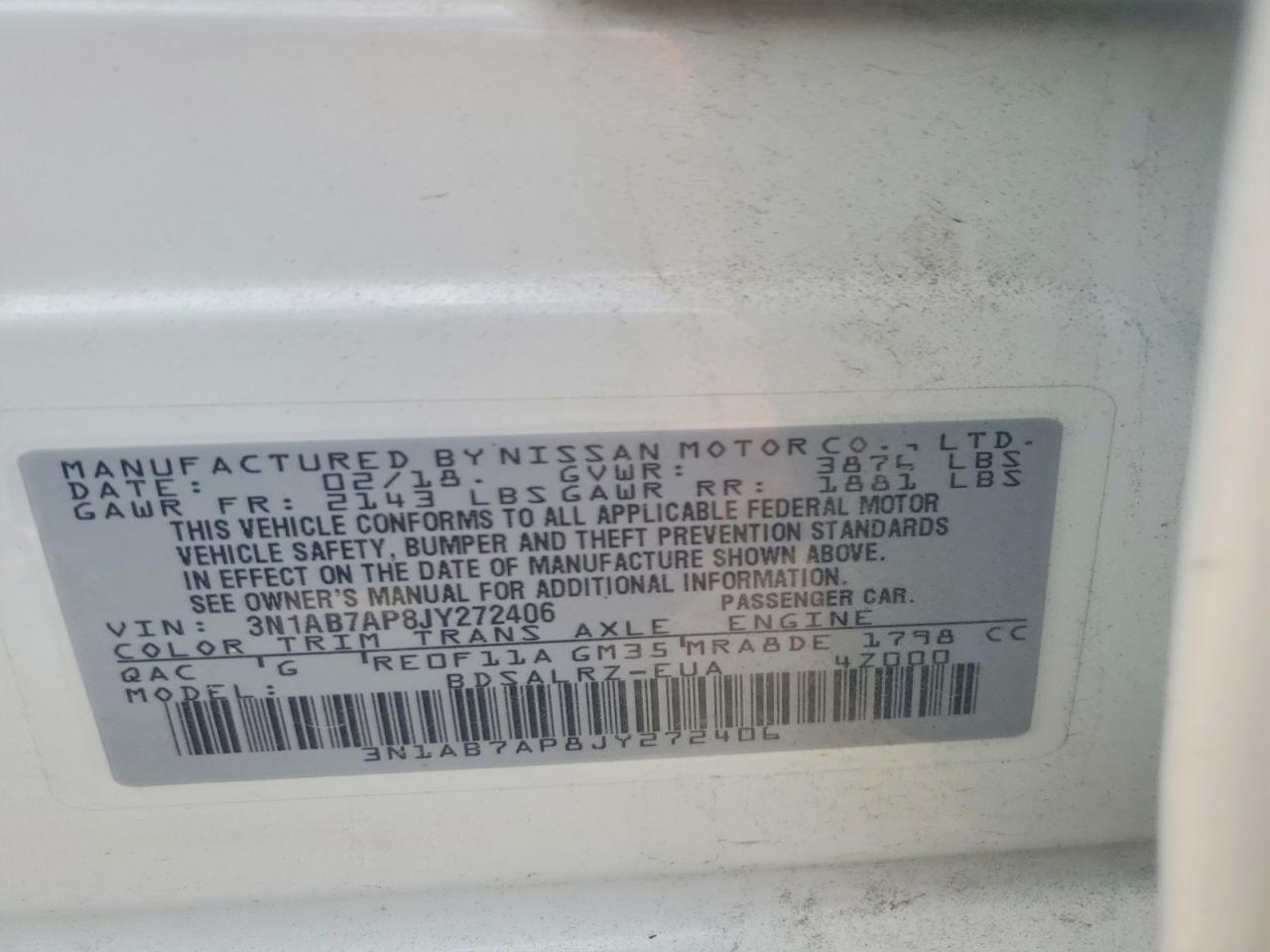 NISSAN SENTRA 2018 — 13