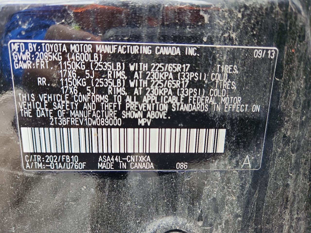 TOYOTA RAV4 2013 — 14