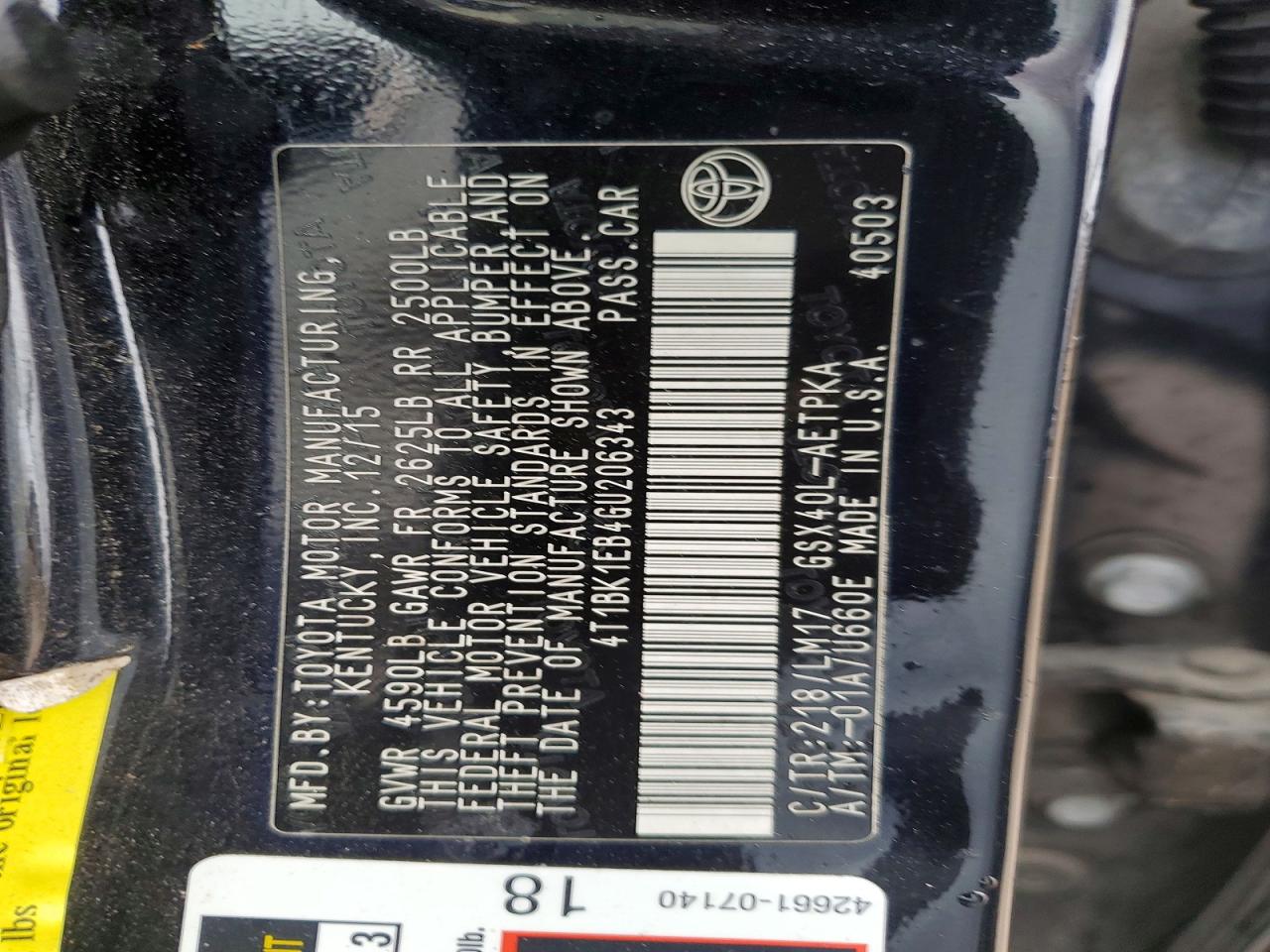 TOYOTA AVALON 2016 — 14
