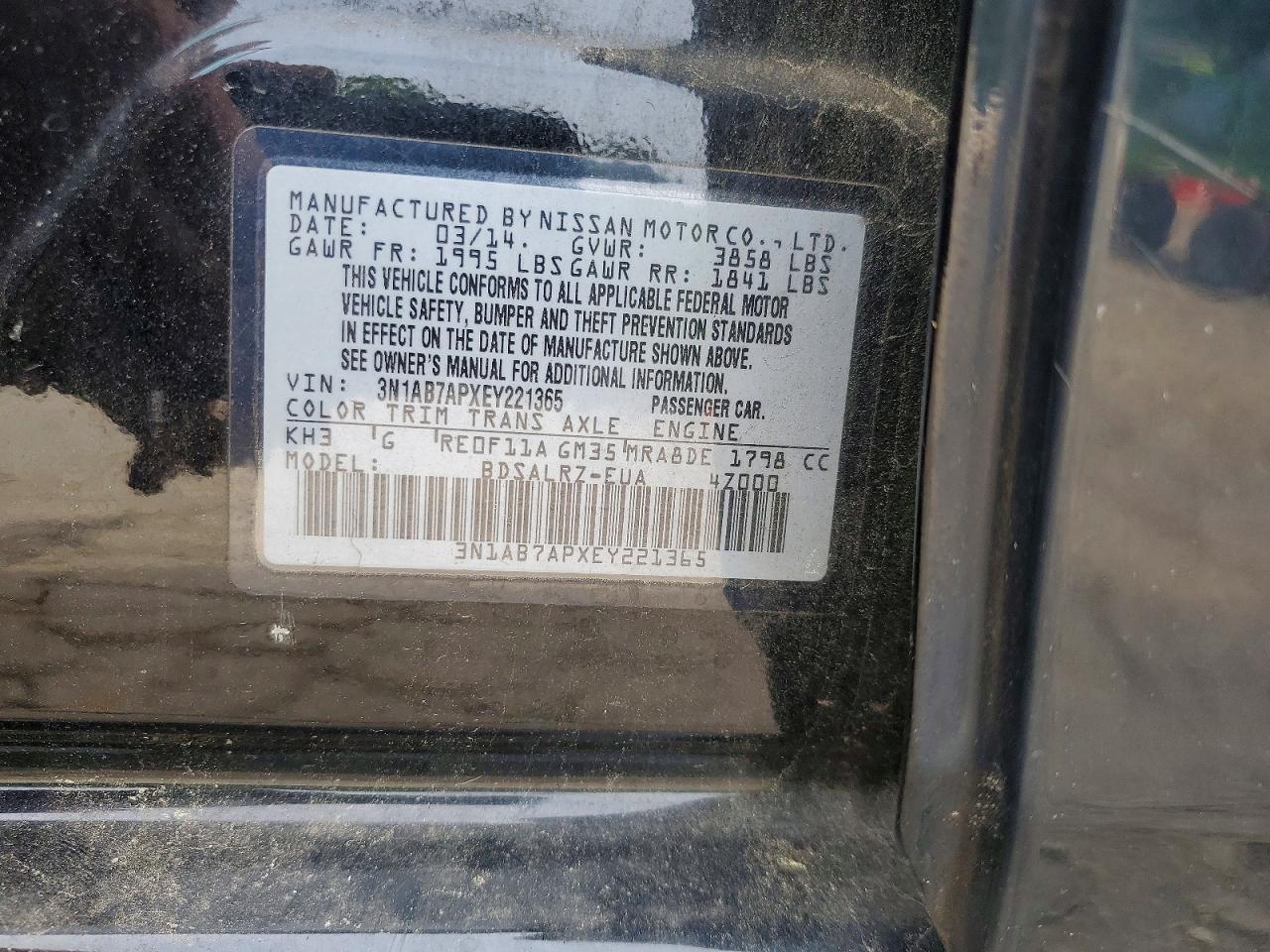 NISSAN SENTRA 2014 — 13