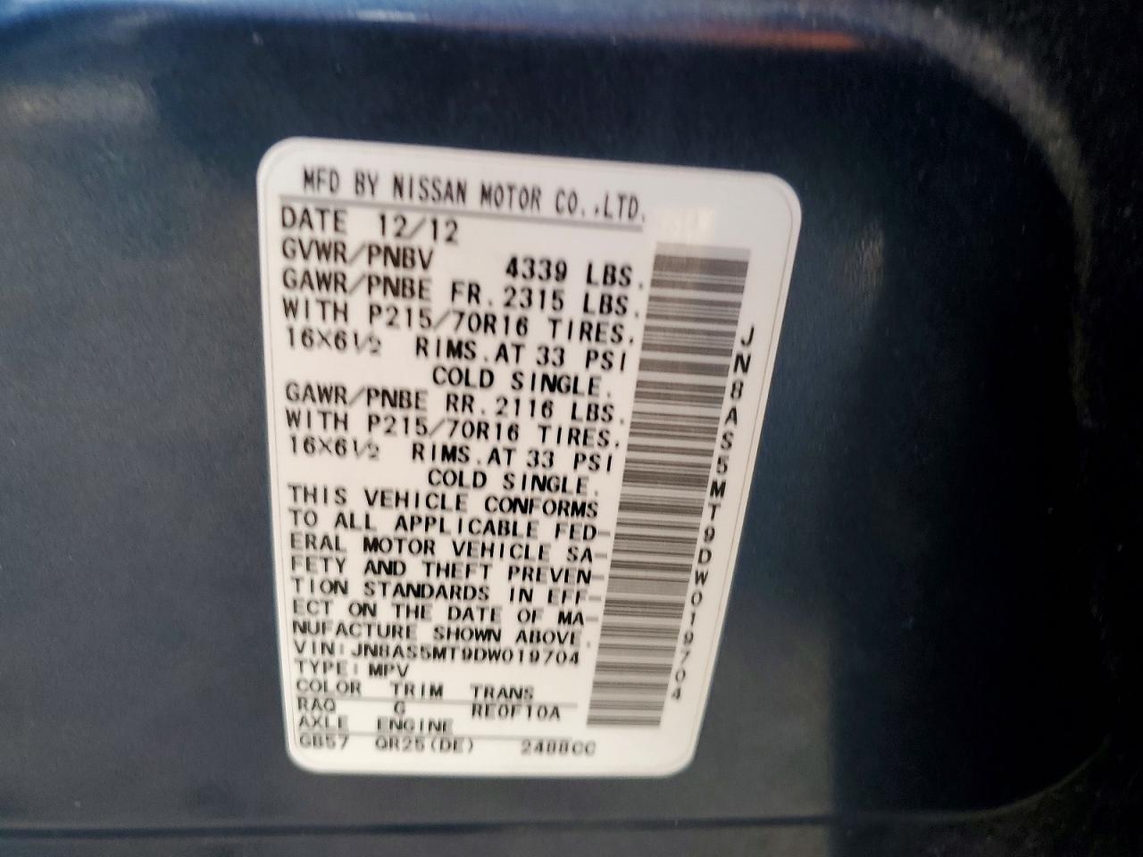 NISSAN ROGUE 2013 — 13
