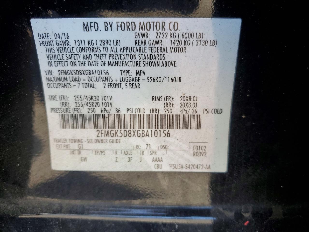 FORD FLEX 2016 — 14