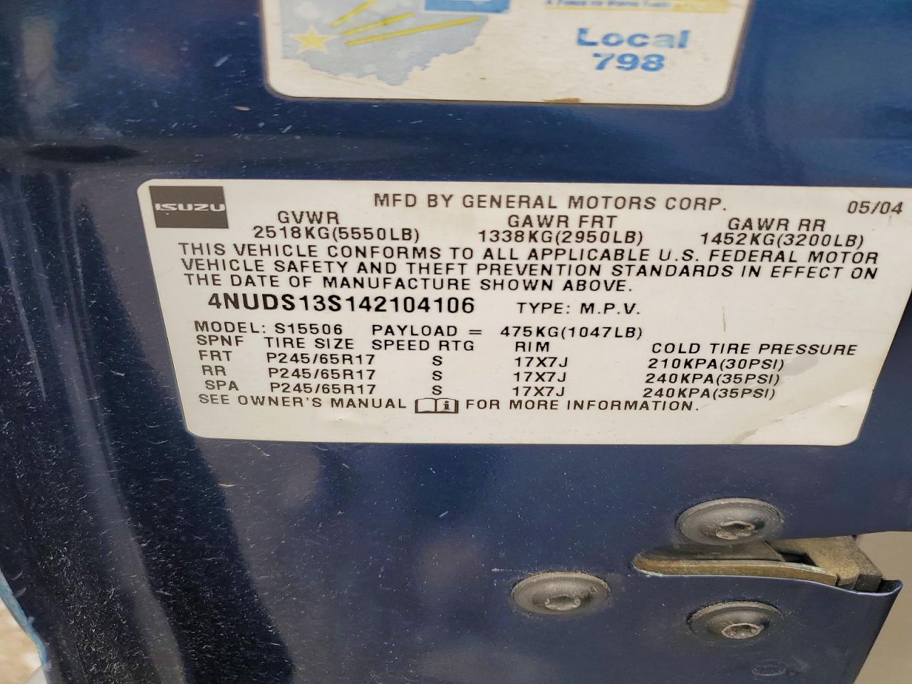 ISUZU ASCENDER 2004 — 14