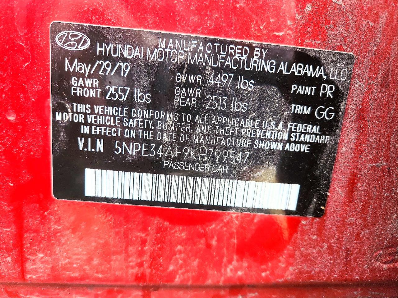 HYUNDAI SONATA 2019 — 13