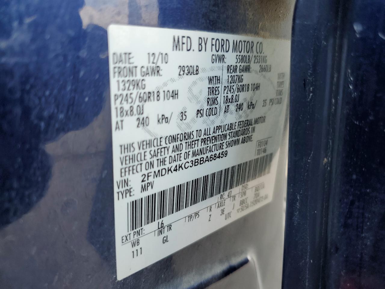 FORD EDGE 2011 — 14