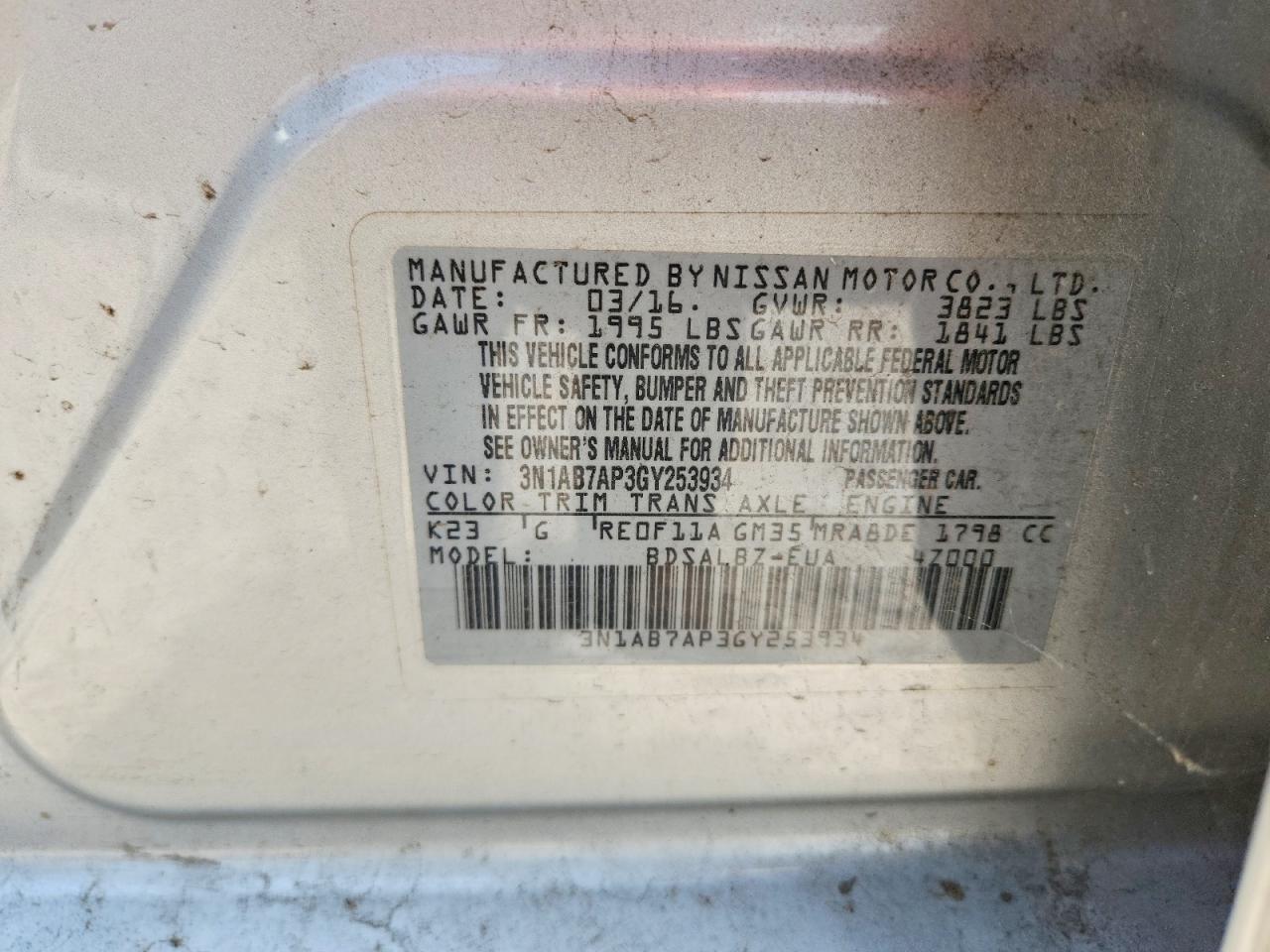 NISSAN SENTRA 2016 — 13