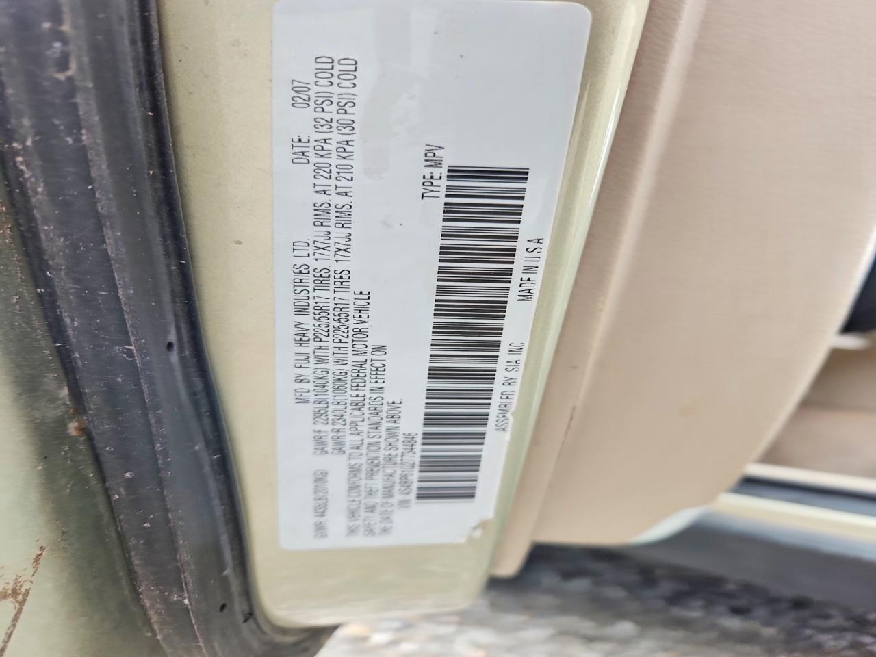 SUBARU OUTBACK 2007 — 13