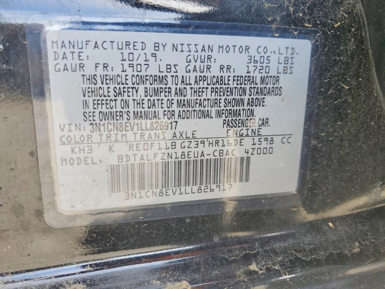 NISSAN VERSA 2020 — 13