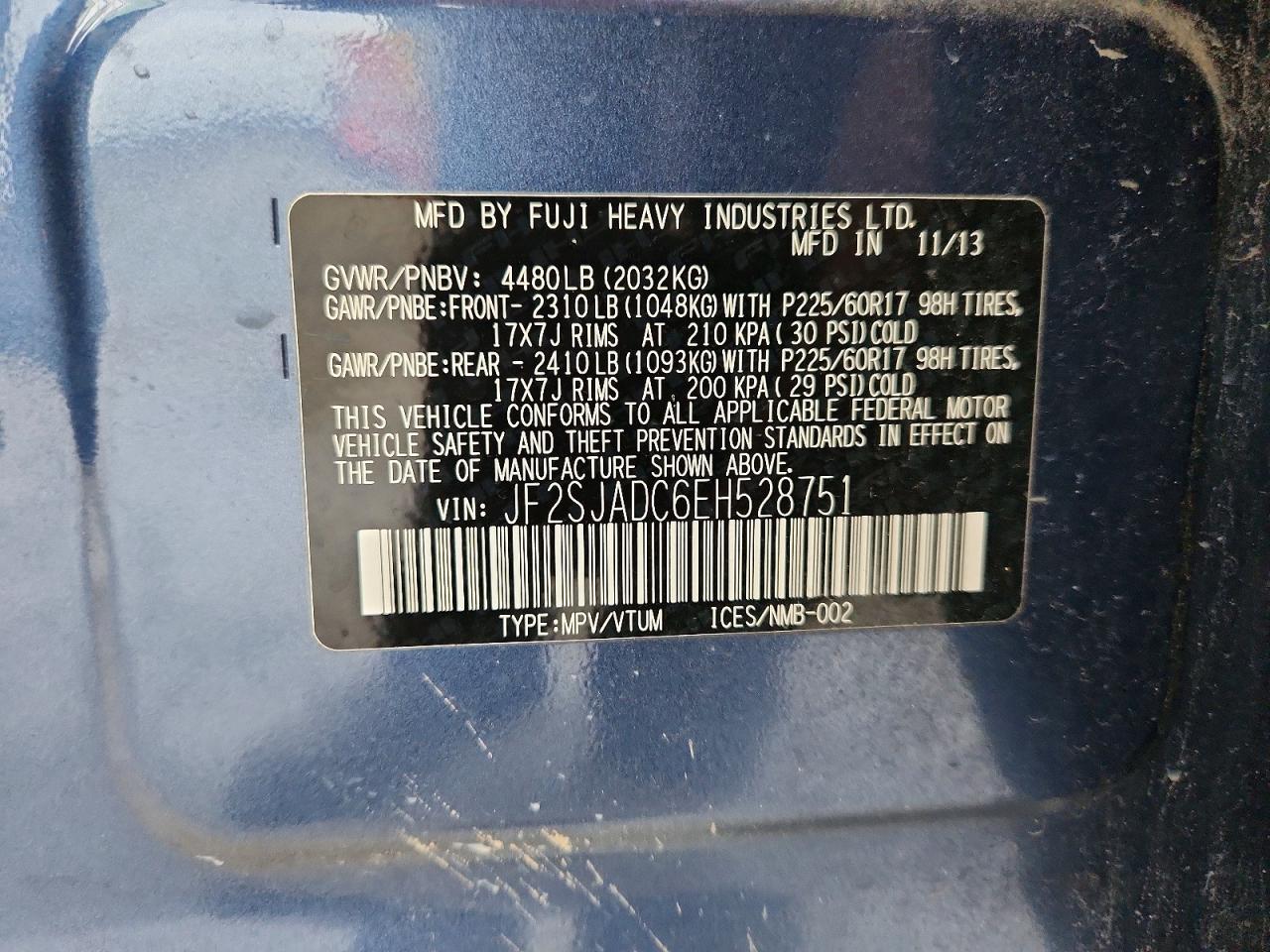 SUBARU FORESTER 2014 — 15