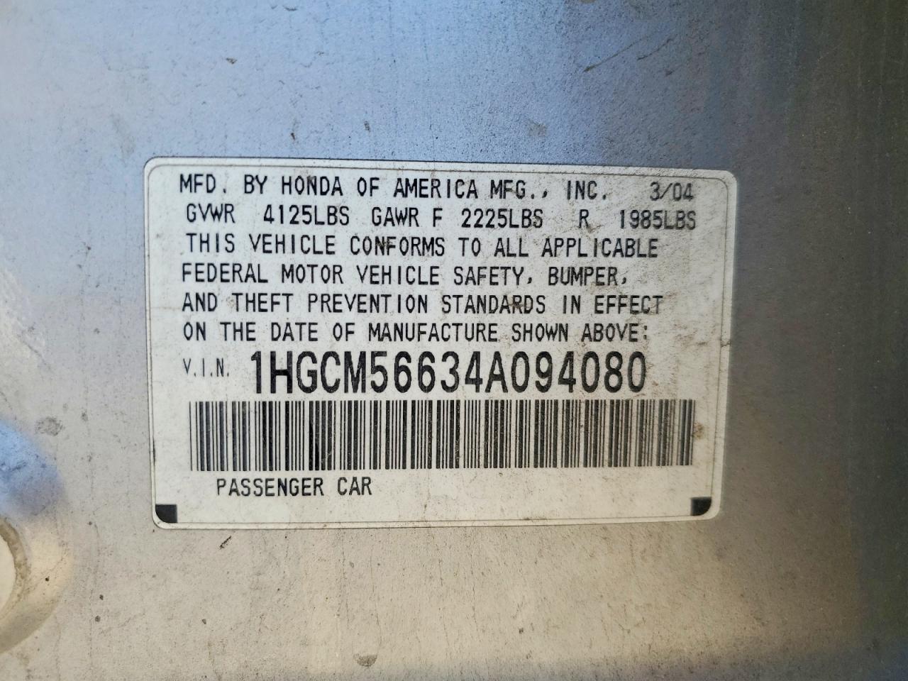 HONDA ACCORD 2004 — 13