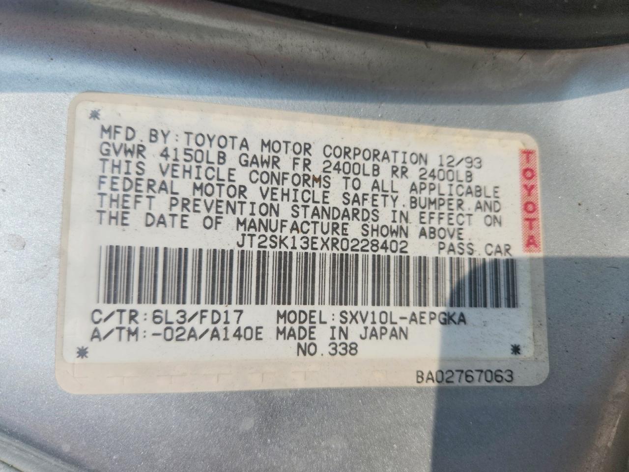 TOYOTA CAMRY 1994 — 13
