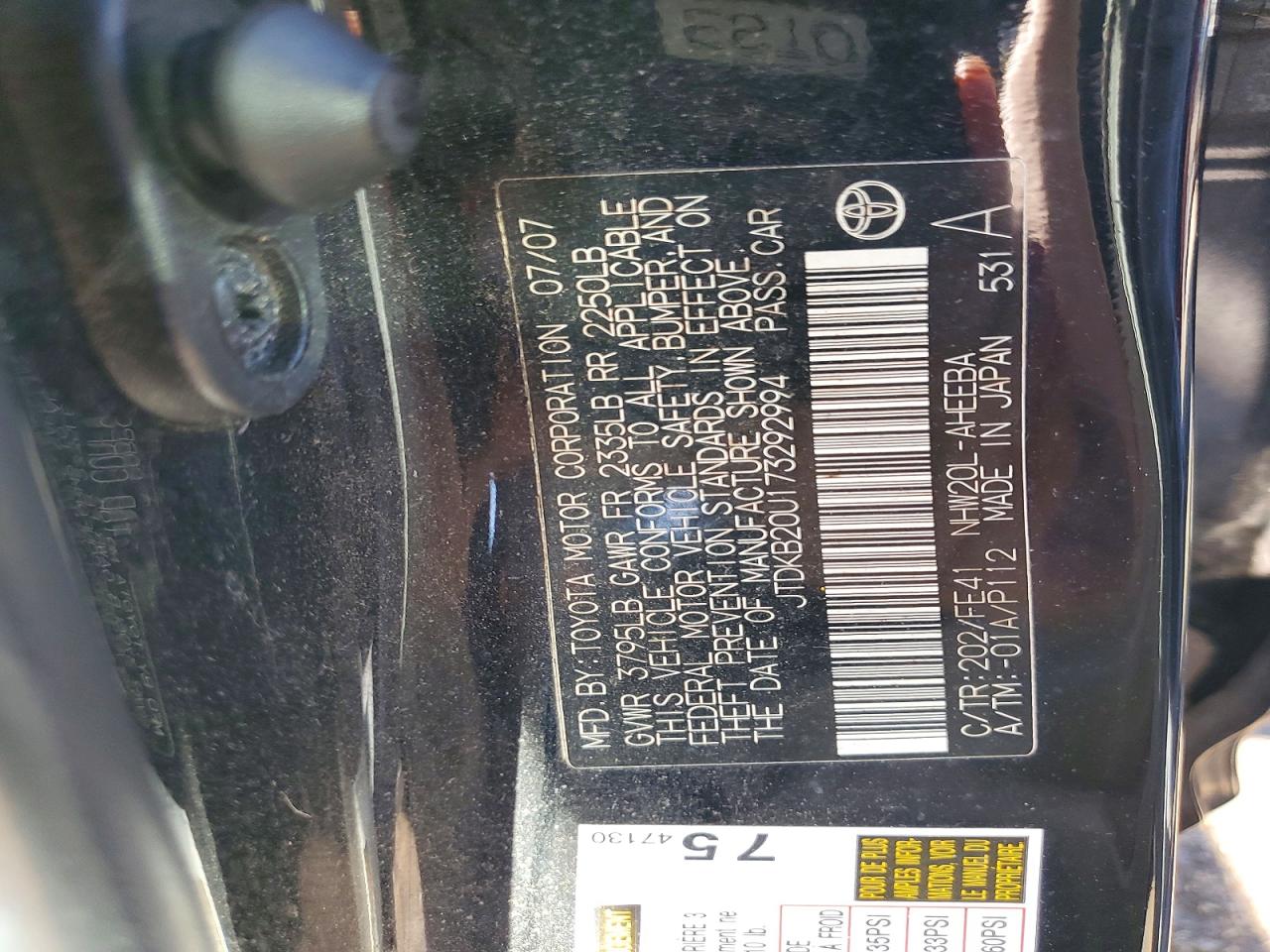 TOYOTA PRIUS 2007 — 13