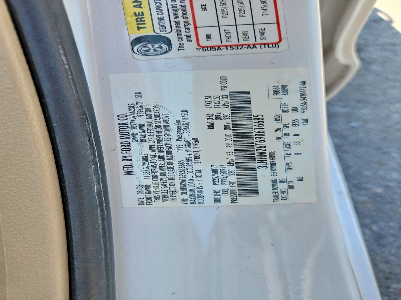 LINCOLN MKZ 2009 — 13