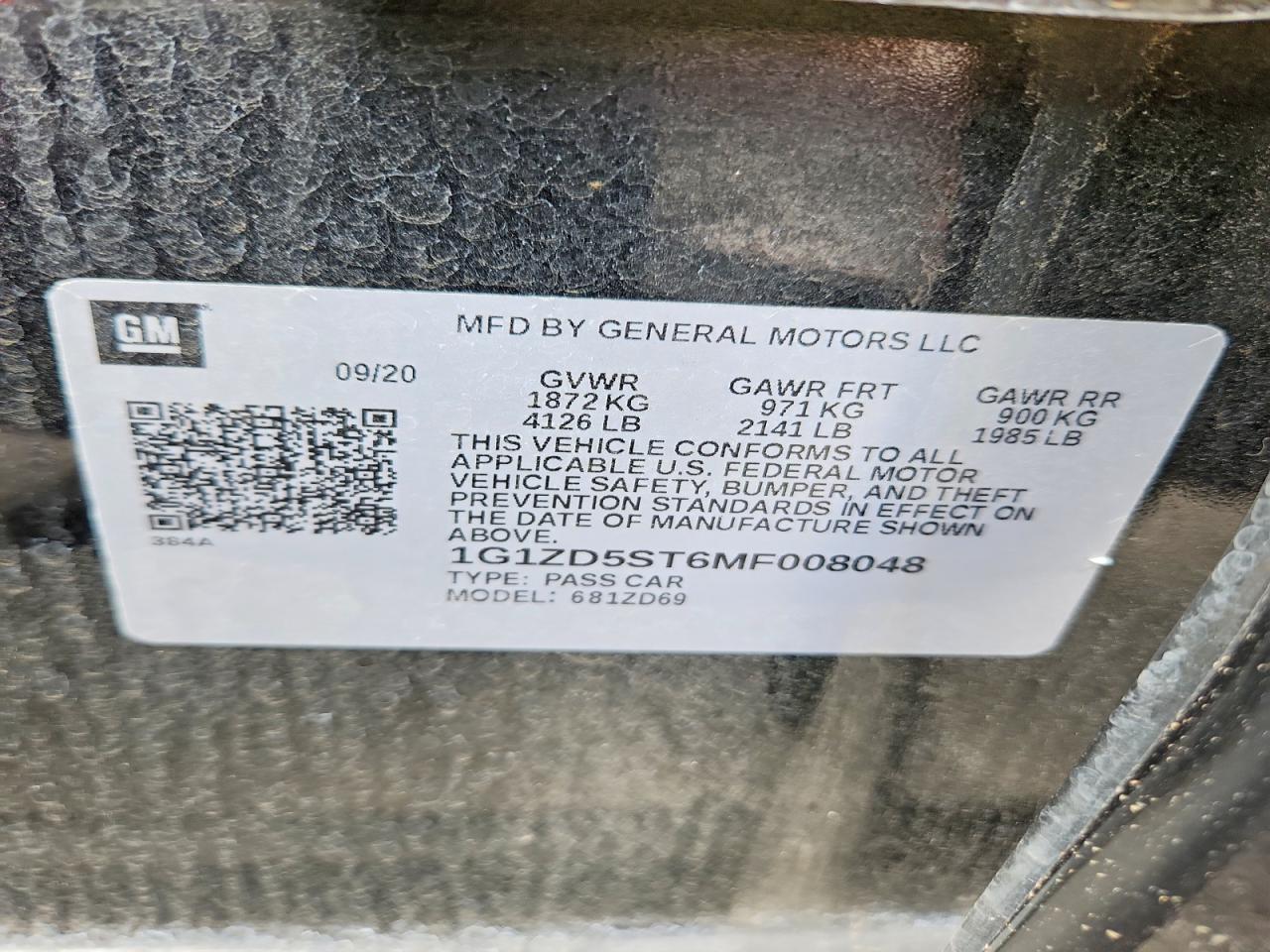 CHEVROLET MALIBU 2021 — 13