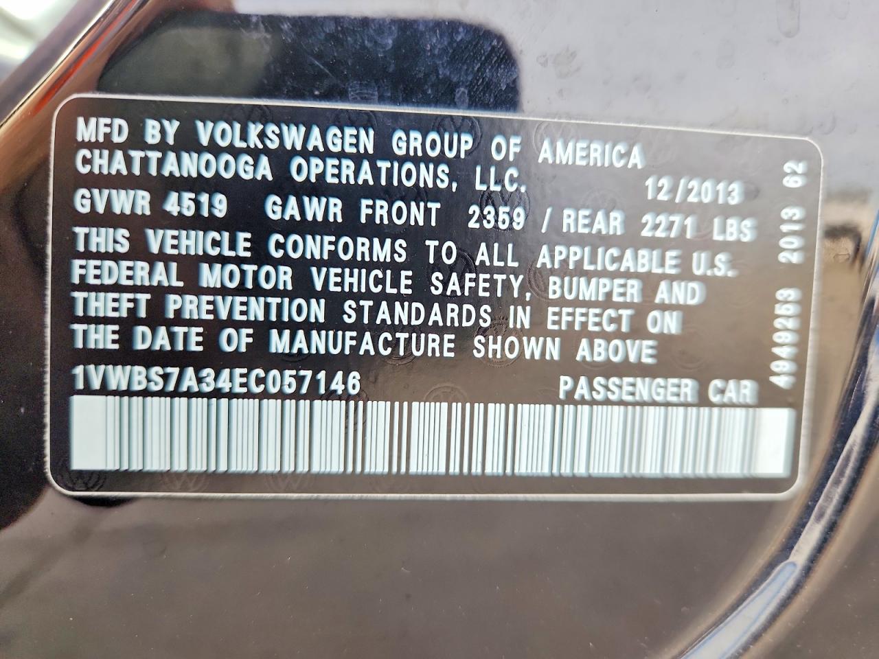 VOLKSWAGEN PASSAT 2014 — 13