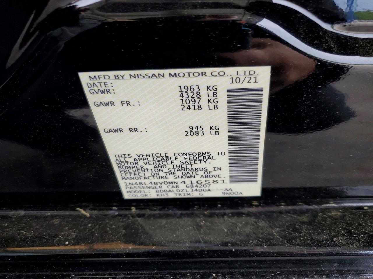 NISSAN ALTIMA 2021 — 13