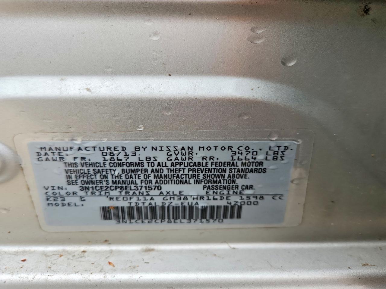 NISSAN VERSA NOTE 2014 — 13